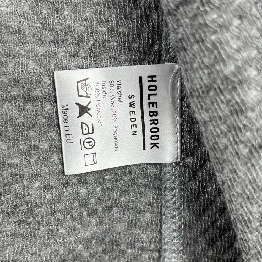 Holebrook Sweden Vest Men's XXL Heather Grey Wool Blend Full Zip Zipped Pockets - Picture 12 of 14
